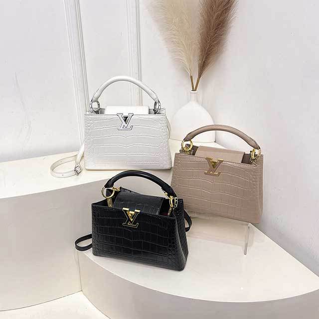Snakeskin Leather Crossbody Handbag