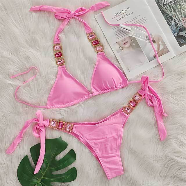 Crystal Diamond Bikini Set