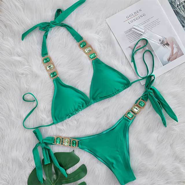 Crystal Diamond Bikini Set
