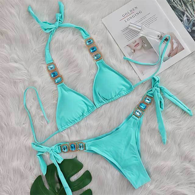 Crystal Diamond Bikini Set