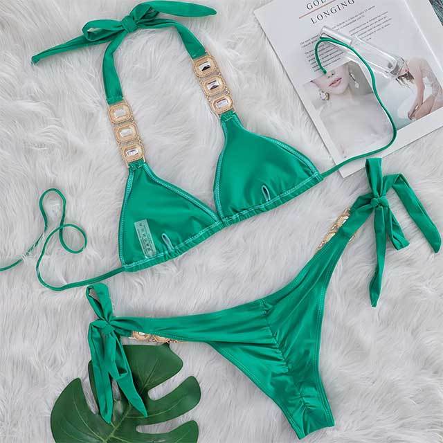 Crystal Diamond Bikini Set