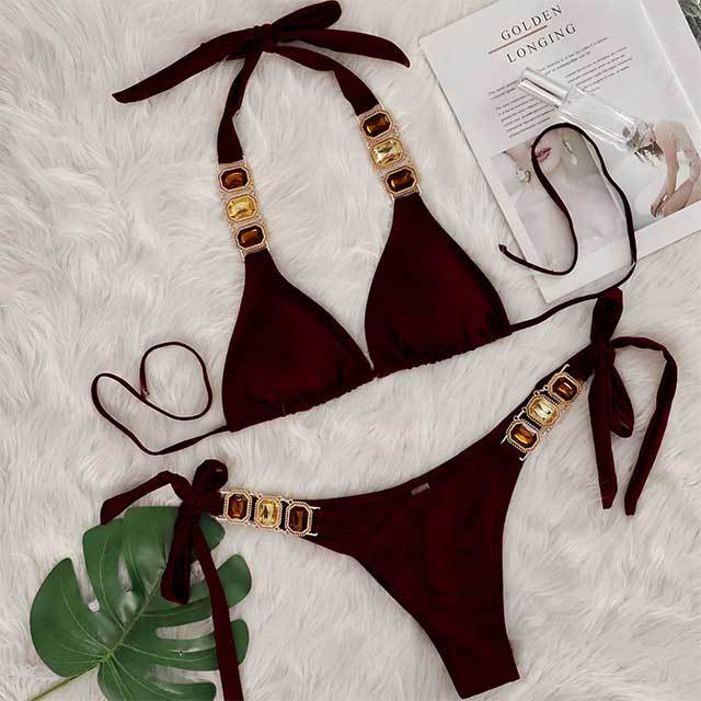 Crystal Diamond Bikini Set