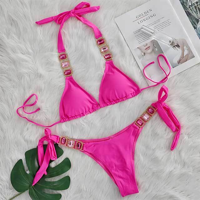 Crystal Diamond Bikini Set