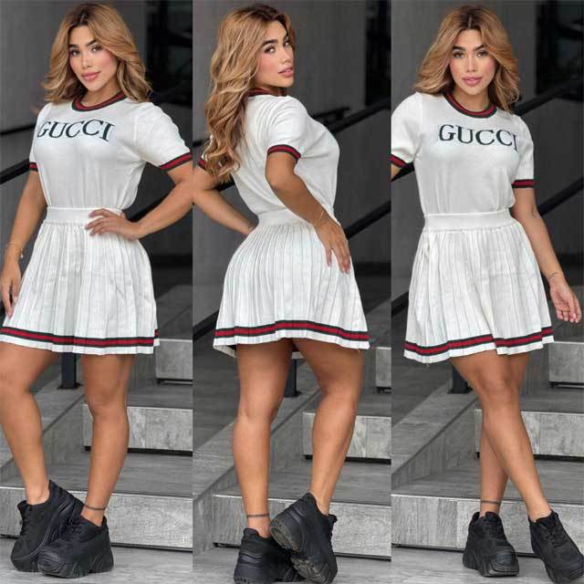 Fashion Knit Pleated Skirt Set