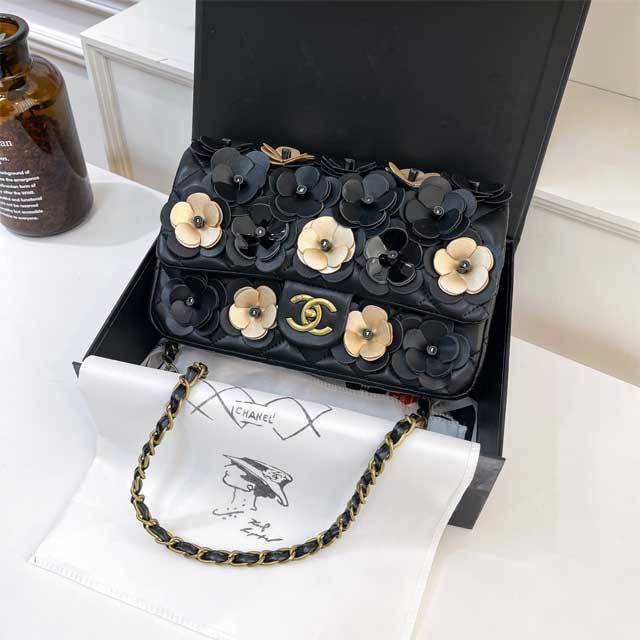 3D Flower Leather Fashion Women Purses