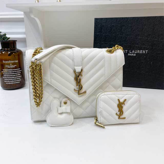Metal Logo Women Leather Purses