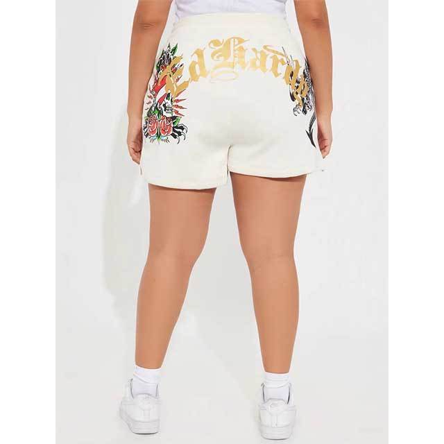 Casual Style Printed Hooded Top 2 Pieces Short Set