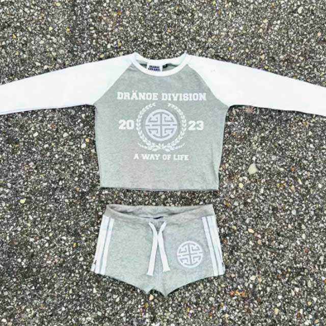 Contrast Color Printed Jogging Short Set