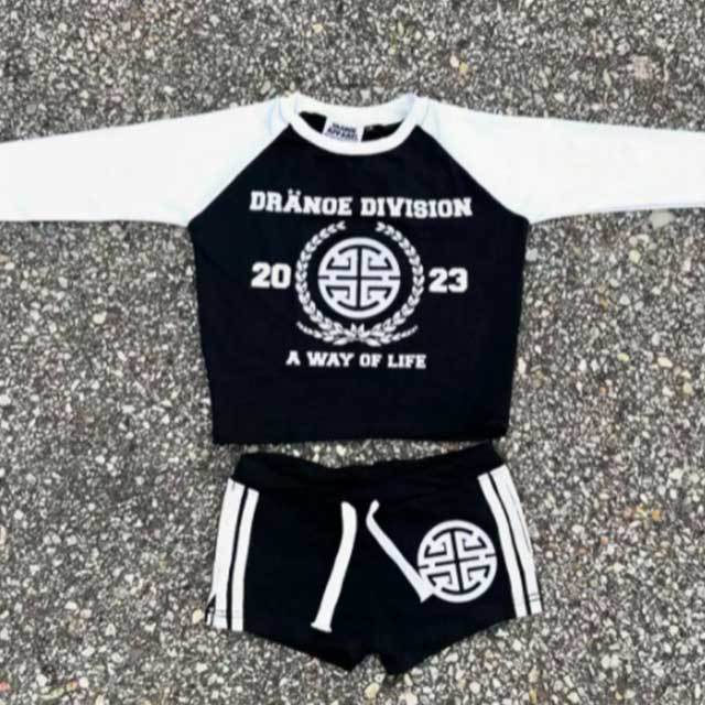 Contrast Color Printed Jogging Short Set