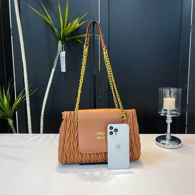 Leather Chained Women Handbag