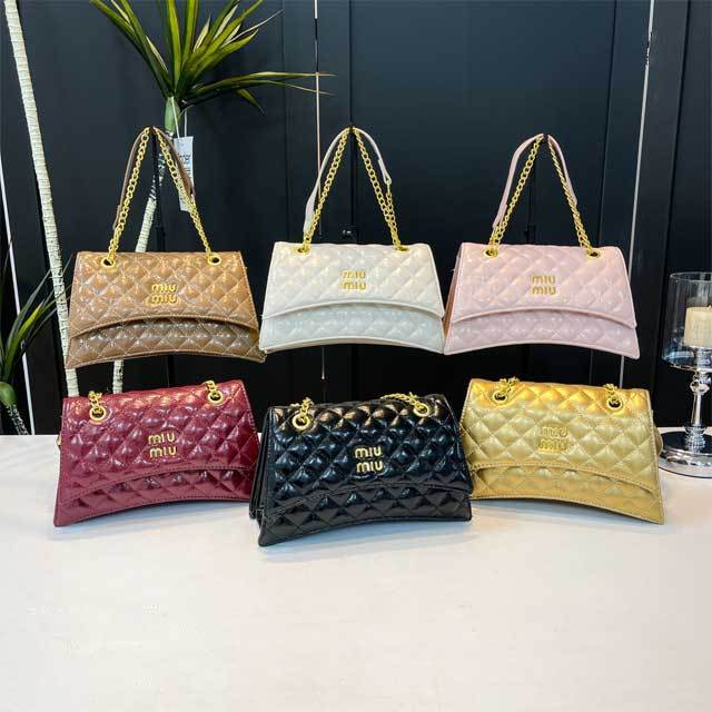 Leather Chained Women Underarm Bag