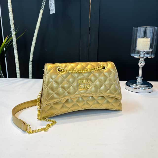 Leather Chained Women Underarm Bag