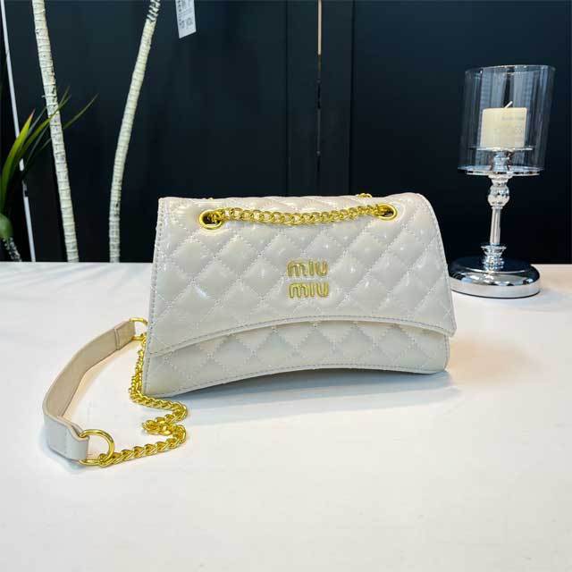 Leather Chained Women Underarm Bag