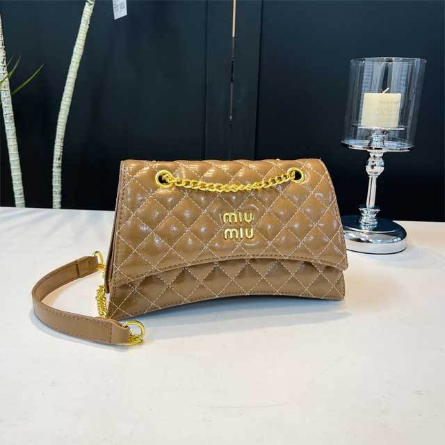 Leather Chained Women Underarm Bag