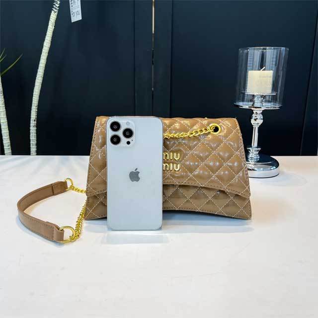 Leather Chained Women Underarm Bag