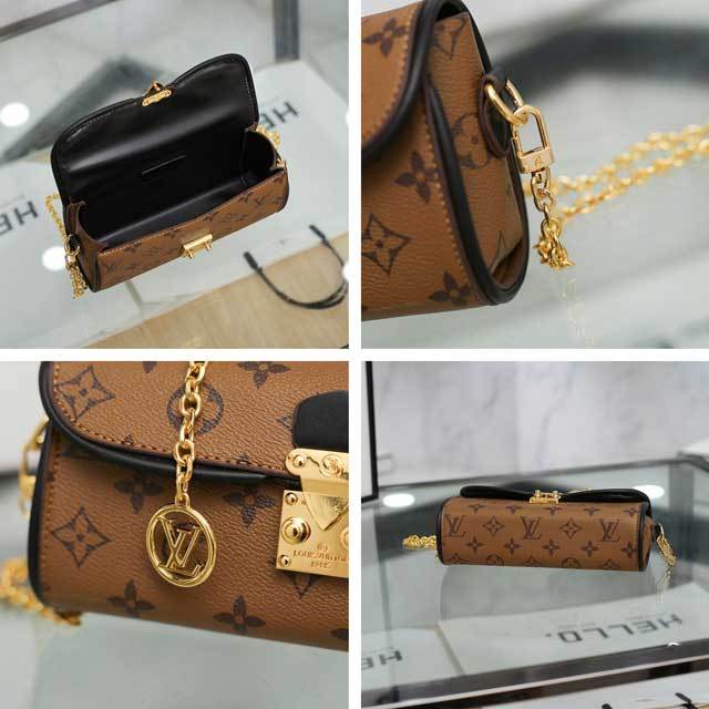Chained Leather Printed Shoulder Bag