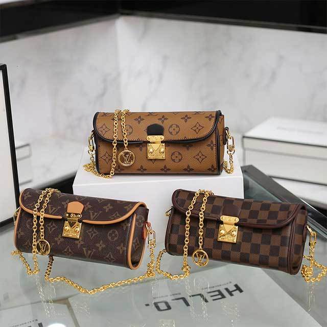 Chained Leather Printed Shoulder Bag