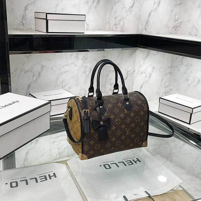 Leather Printed Women Crossbody Boston Bag