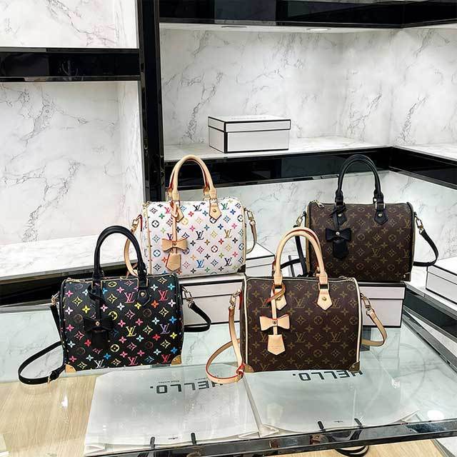 Leather Printed Women Crossbody Boston Bag