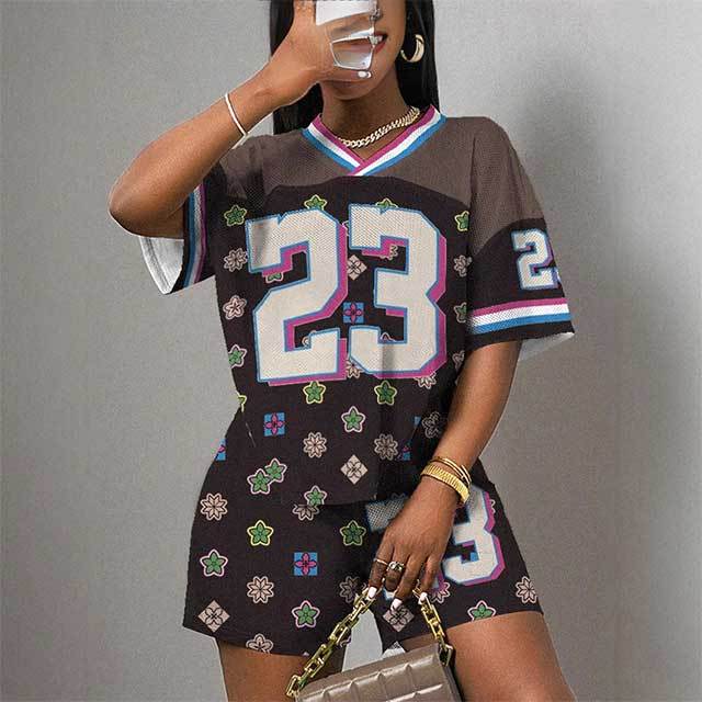 Letters Printed Casual Style Sportswear Short Set