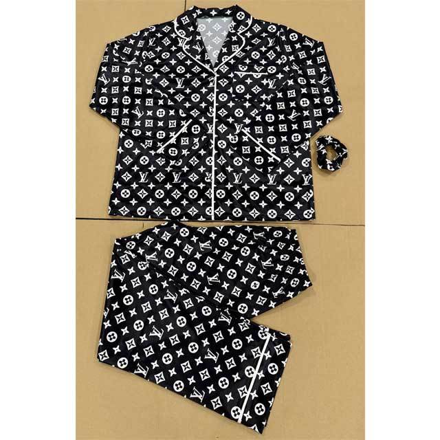 Printed Casual Long Sleeve Pajamas Set