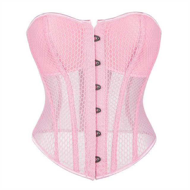 Mesh See Through Bustier Slimming Corset Tops