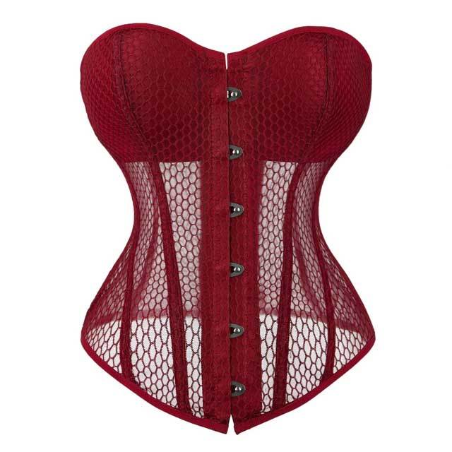 Mesh See Through Bustier Slimming Corset Tops