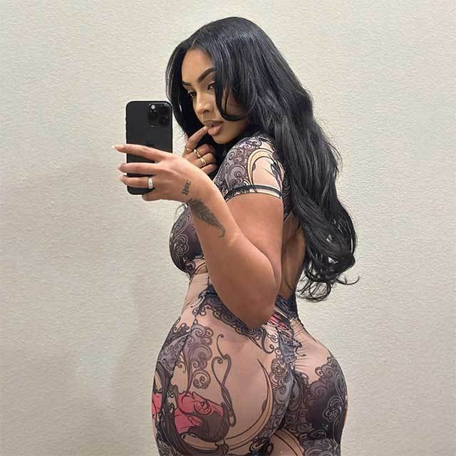 Sheer Mesh Printed Backless Slim Romper