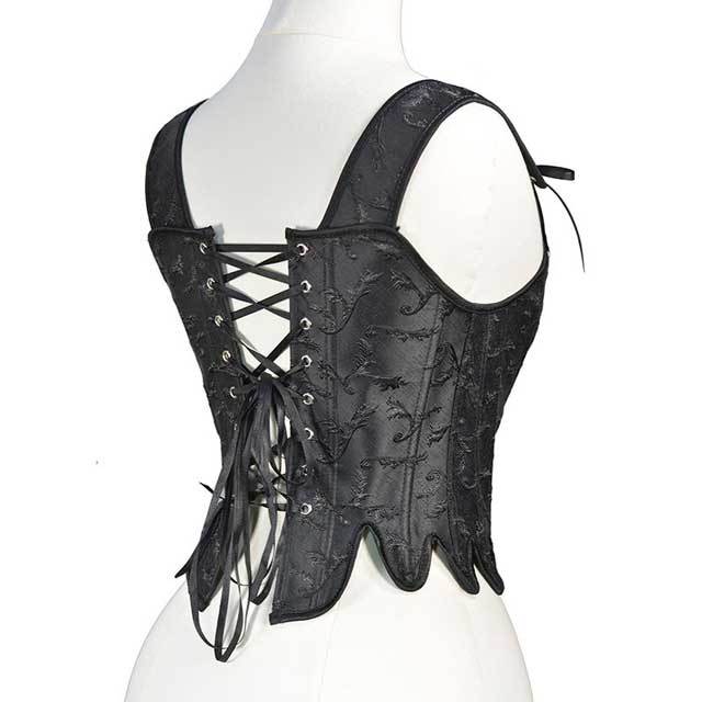 Embossed Jacquard Lace-Up Corset