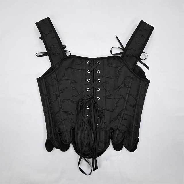 Embossed Jacquard Lace-Up Corset