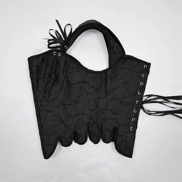 Embossed Jacquard Lace-Up Corset
