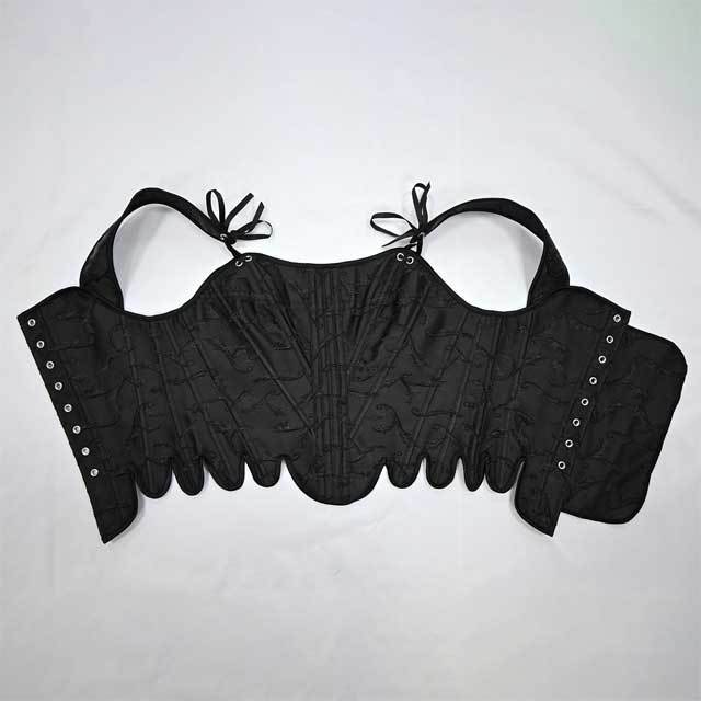 Embossed Jacquard Lace-Up Corset