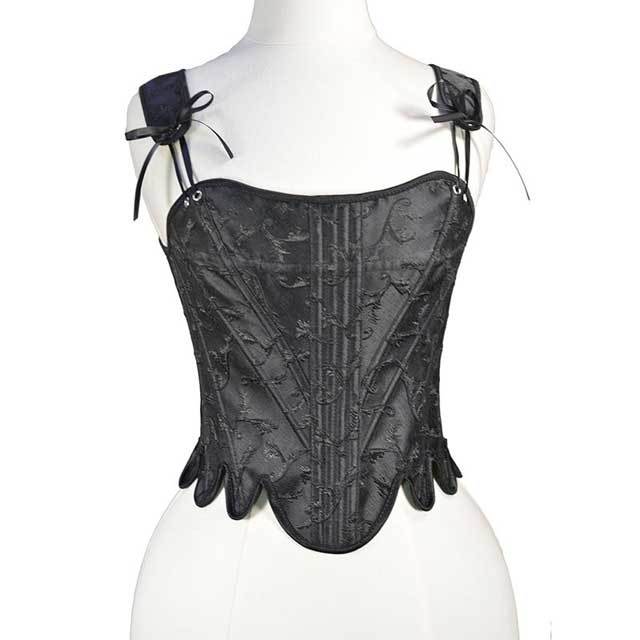 Embossed Jacquard Lace-Up Corset