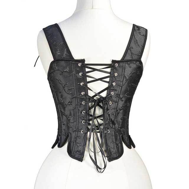 Embossed Jacquard Lace-Up Corset