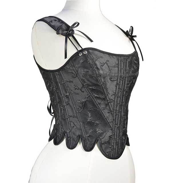 Embossed Jacquard Lace-Up Corset