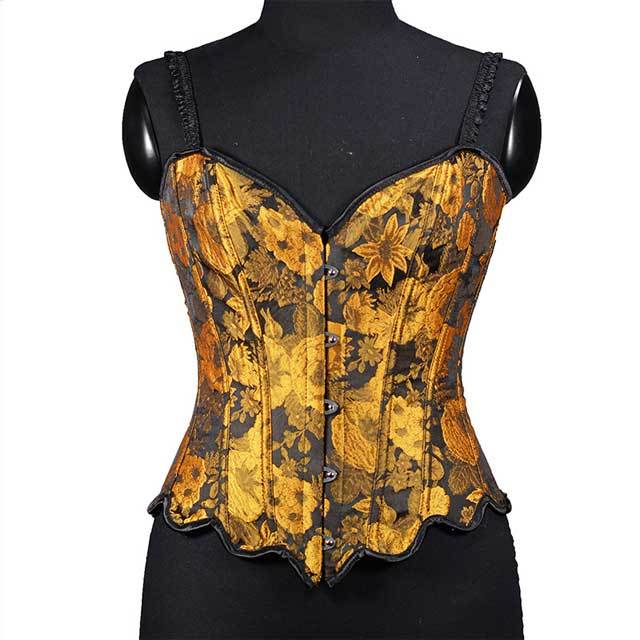 Embossed Sunflower Women Overbust Corset