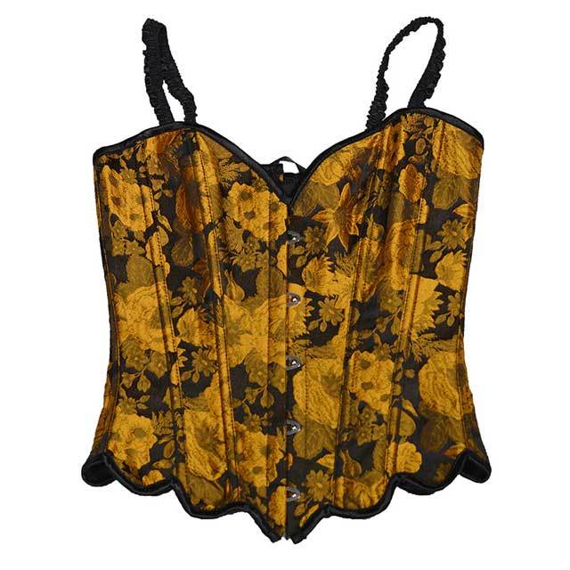 Embossed Sunflower Women Overbust Corset