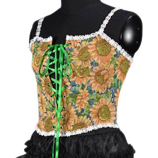 French Retro Lace-Up Bustier Corset