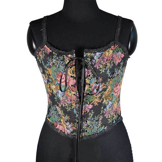 French Retro Lace-Up Bustier Corset