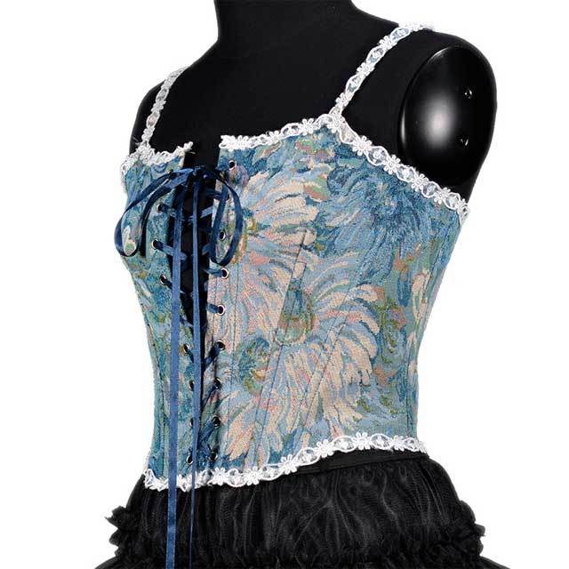 French Retro Lace-Up Bustier Corset