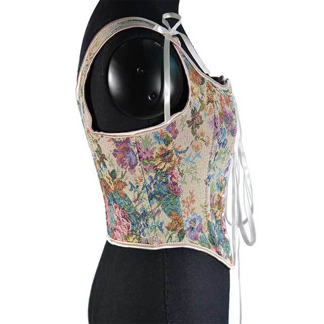 French Retro Lace-Up Corset Tops