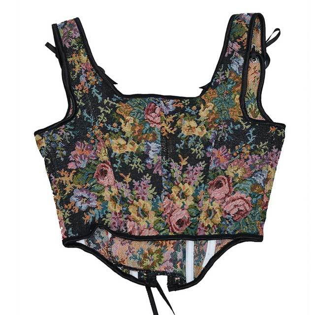 French Retro Lace-Up Corset Tops