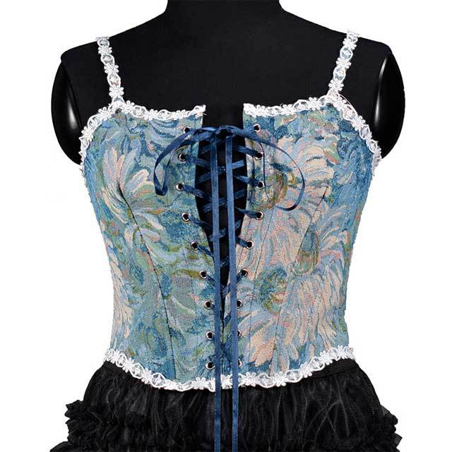 French Retro Lace-Up Bustier Corset