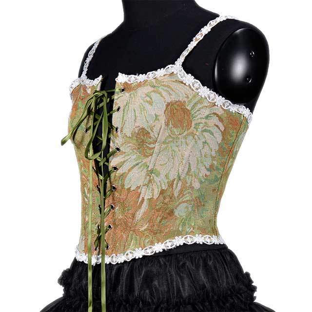 French Retro Lace-Up Bustier Corset