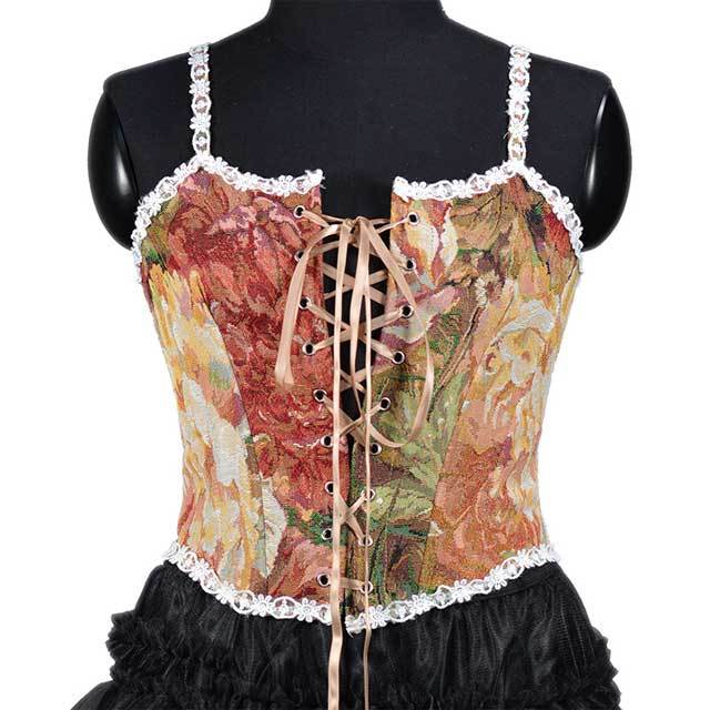 Painting Lace-Up Retro Corset Tops