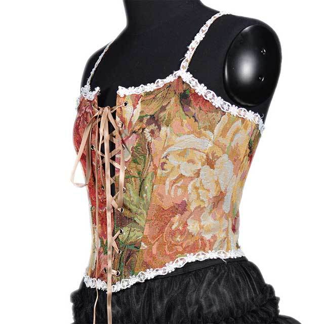 Painting Lace-Up Retro Corset Tops