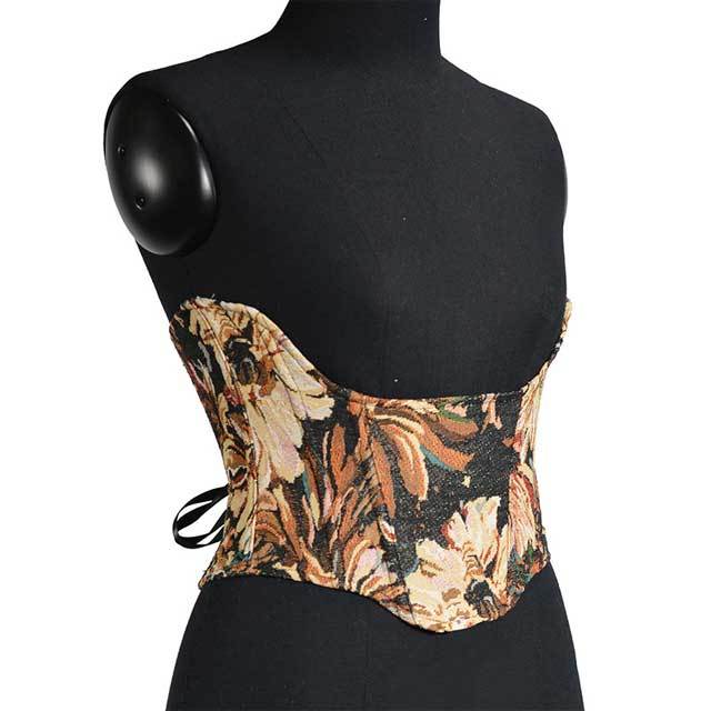Short Torso Jacquard Waist Training Corset