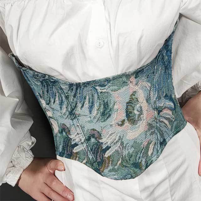 Short Torso Jacquard Waist Training Corset