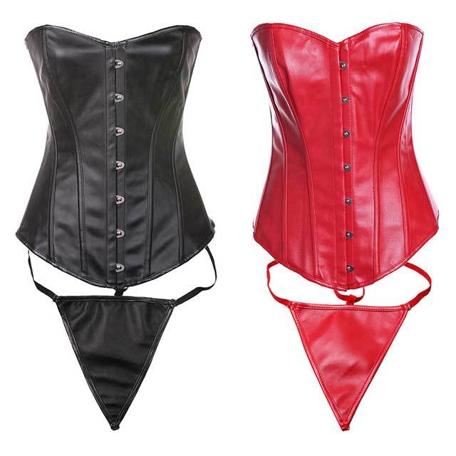 Fashion PU Leather Overbust Corset