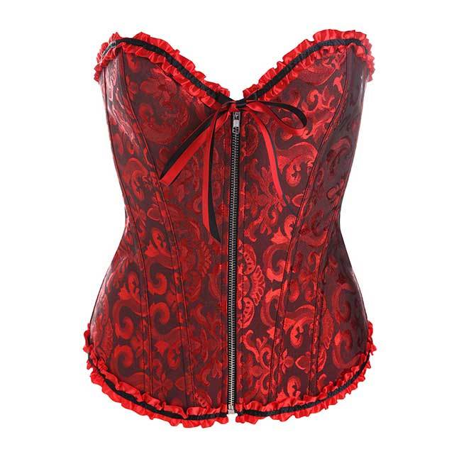 Jacquard Zipper Shapewear Corset
